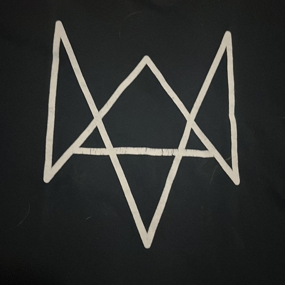 Men's unisex Watch Dogs Logo T-Shirt black hacker game T-shirt sz large - Picture 2 of 9